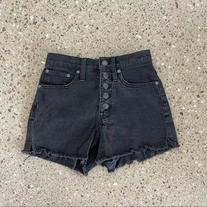 Madewell Charcoal Button Front Jean Shorts 23
